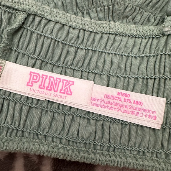 PINK Victoria's Secret Smocked Bralette in Green Size Medium Women’s - Picture 11 of 17